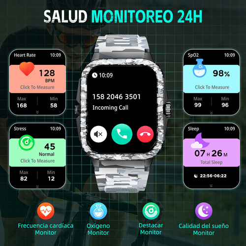 Kt71 Reloj Inteligente Hombres 3atm Impermeable Smartwatch