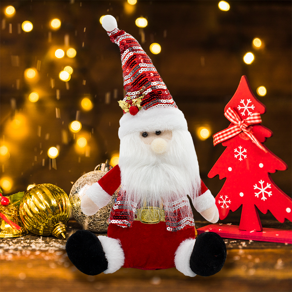 Hermosos Peluches de Navidad, Santa Hechos a Mano 32cm de Alto, Adornos decoración de Navidad