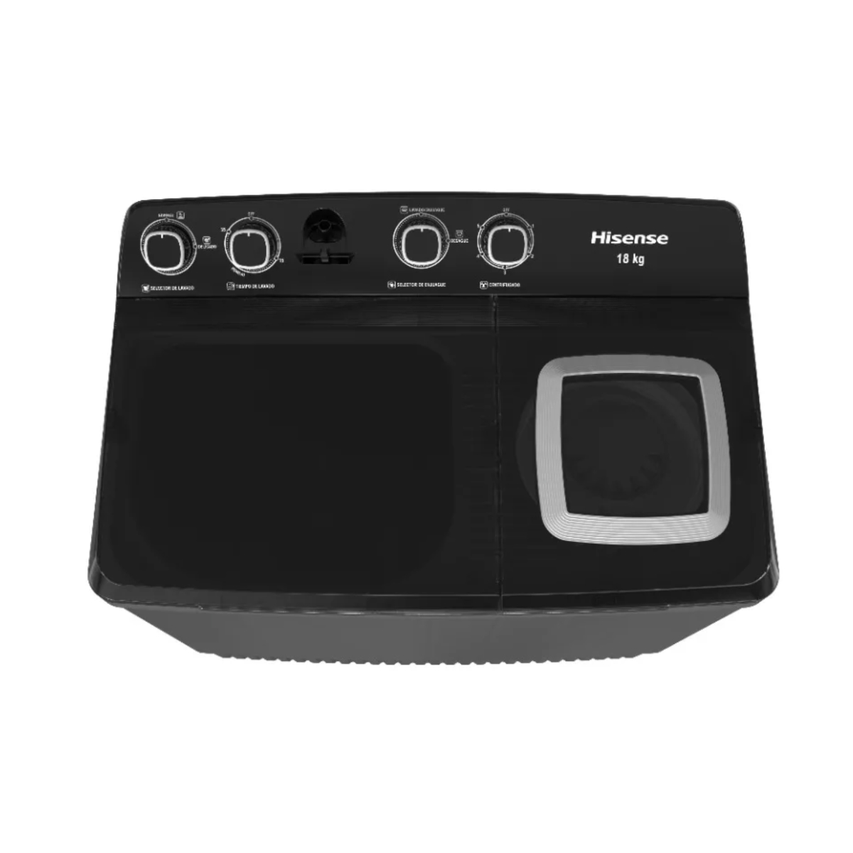 Lavadora de 18Kg dos tinas negro Hisense WSA1804P​