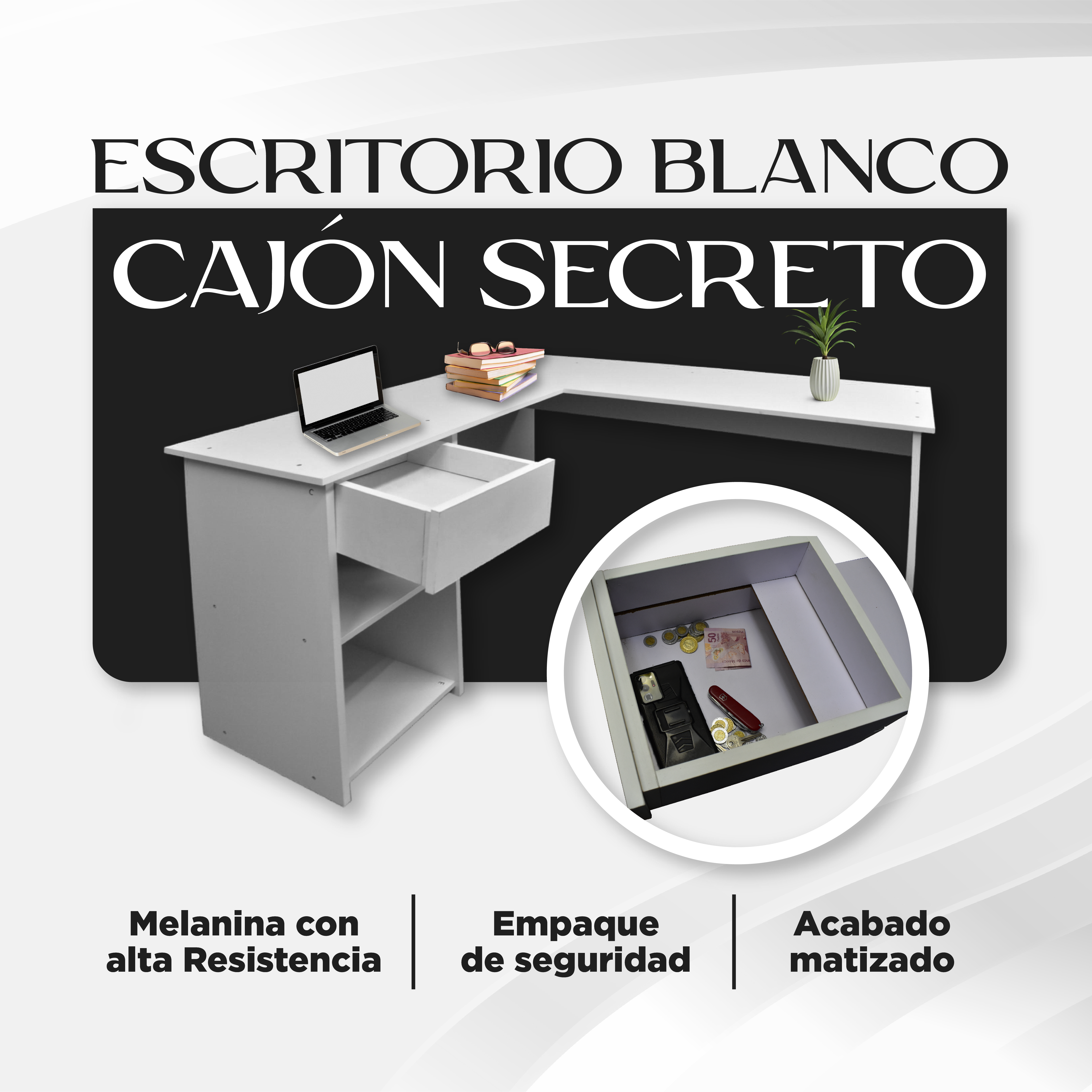 Escritorio Con Cajón Secreto Compartimento Oculto Hogare