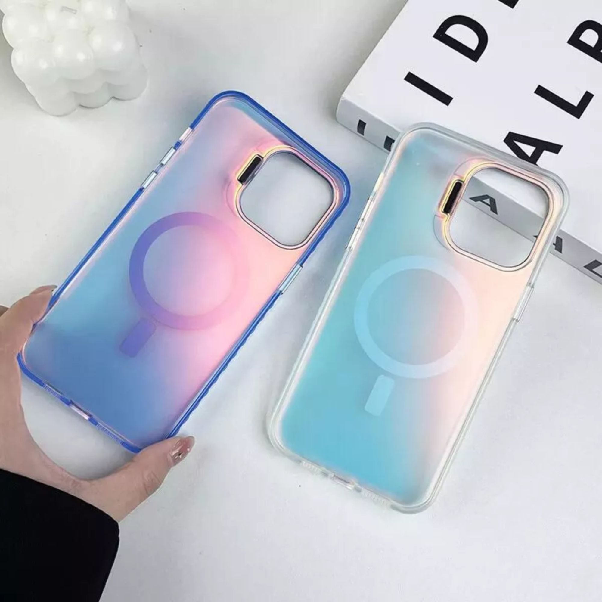 Funda Case Tornasol Soporte Premium Para iPhone 16 Magsafe Para Iphone 16 pro max Color Morado