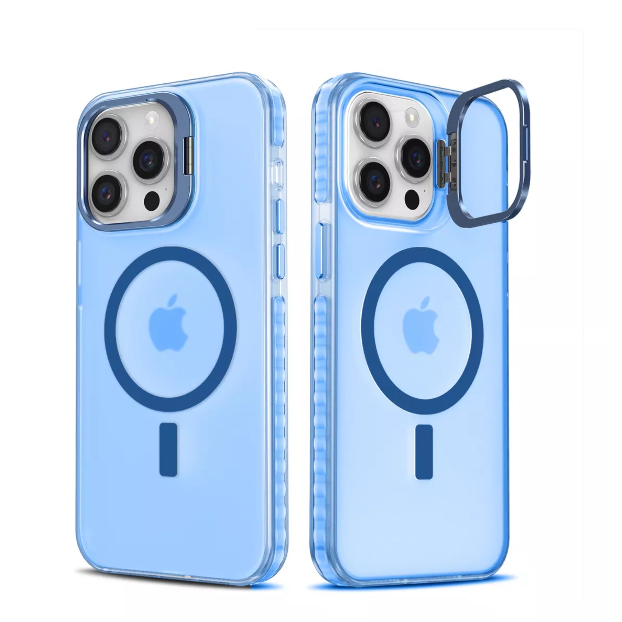 Funda Case Tornasol Soporte Premium Para iPhone 16 Magsafe Para Iphone 16 pro max Color Azul