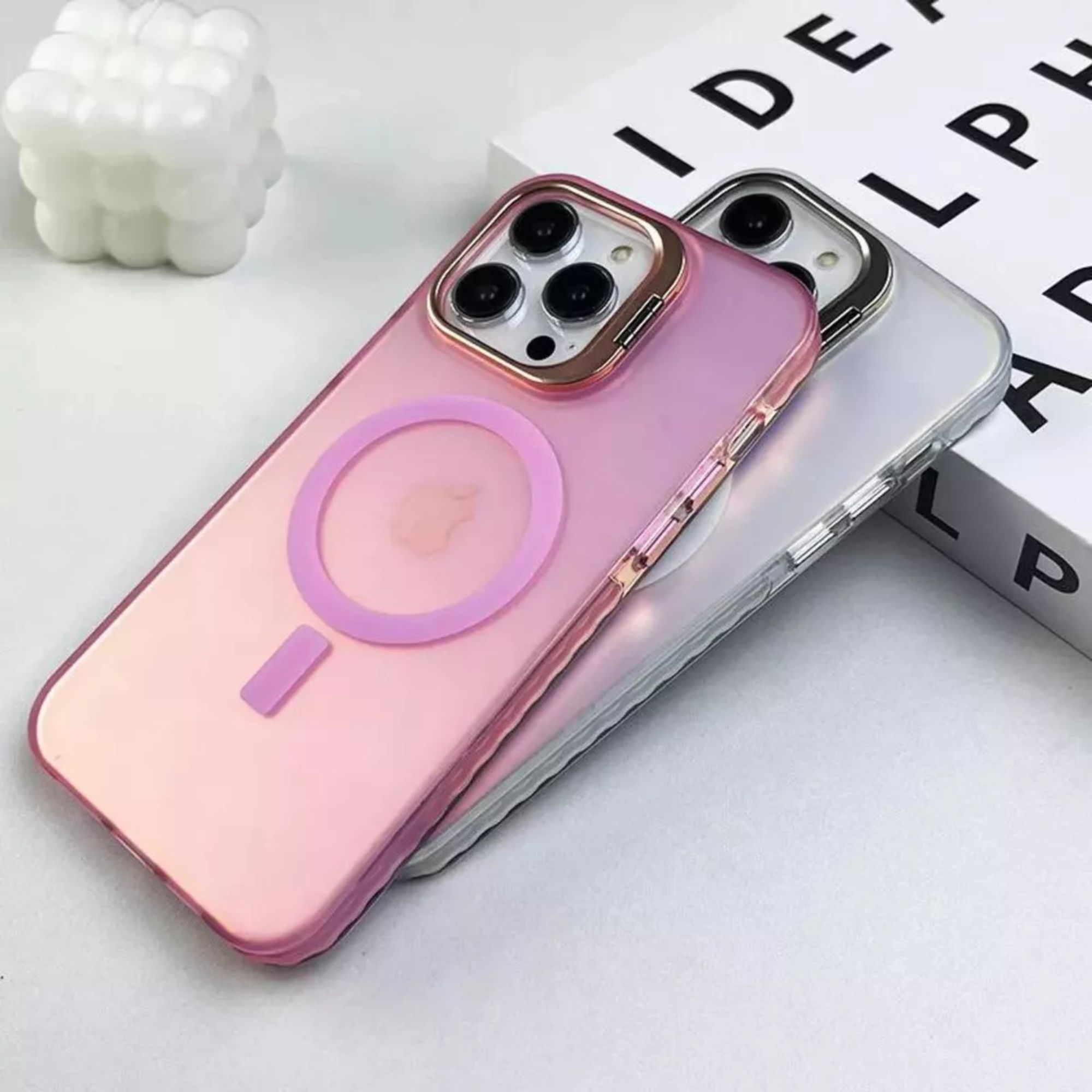 Funda Case Tornasol Soporte Premium Para iPhone 16 Magsafe Para Iphone 16 pro max Color Morado