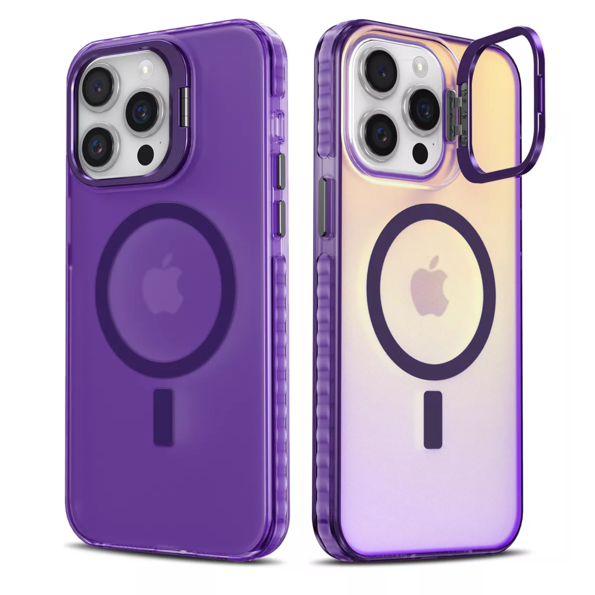 Funda Case Tornasol Soporte Premium Para iPhone 16 Magsafe Para Iphone 16 pro max Color Morado