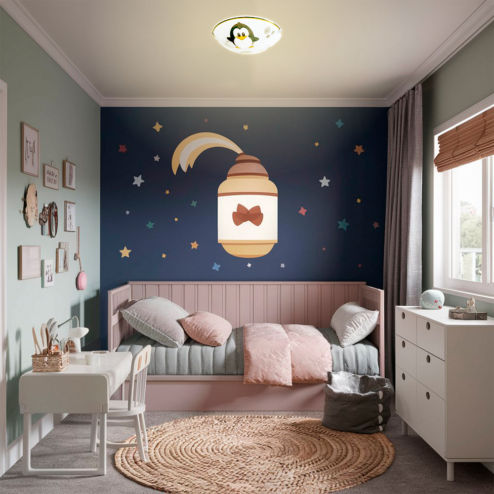Lámpara infantil de techo  Mil Luces Pingüino