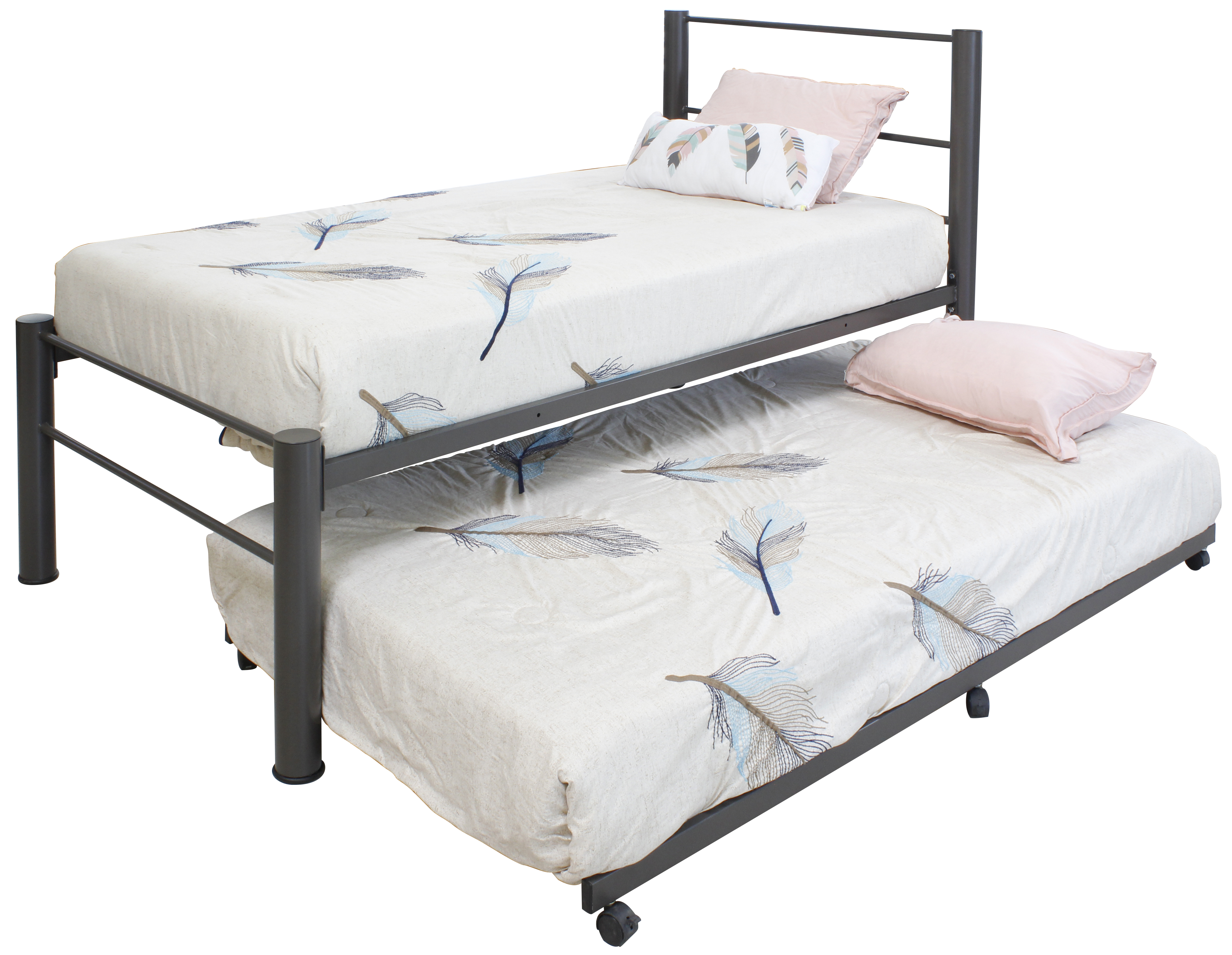 Cama Individual Con Cama Baja Deslizable Con Ruedas