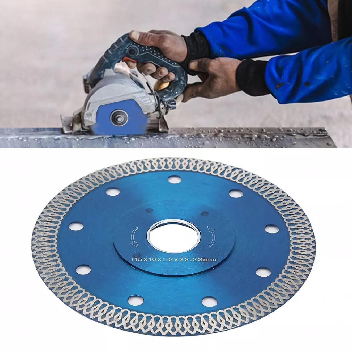 Par 4.5 Pulgadas De Disco Para Cortar Ceramica Y Azulejos 2 Pcs Color Azul