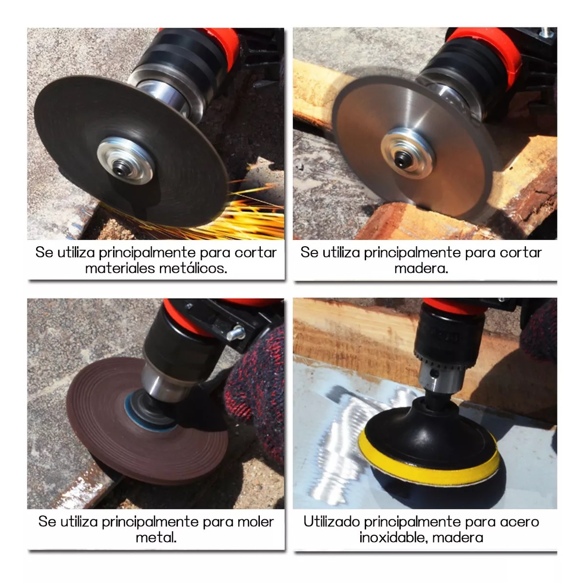 Kit  Accesorios Para Taladro Esmeriladora Pulidora Cortadora Discos 21 Pzs
