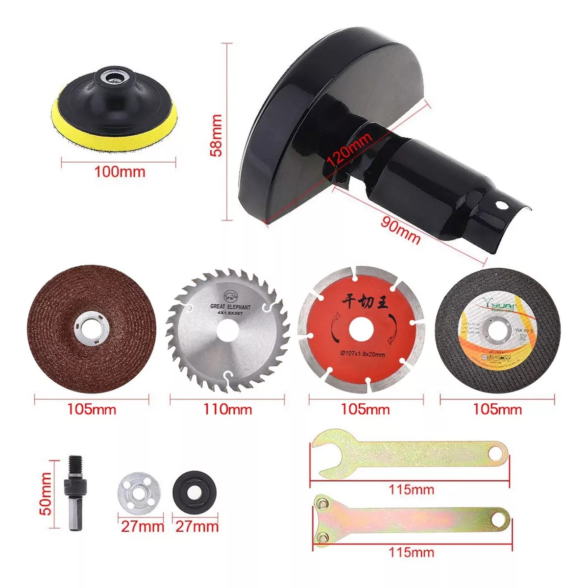Kit  Accesorios Para Taladro Esmeriladora Pulidora Cortadora Discos 21 Pzs