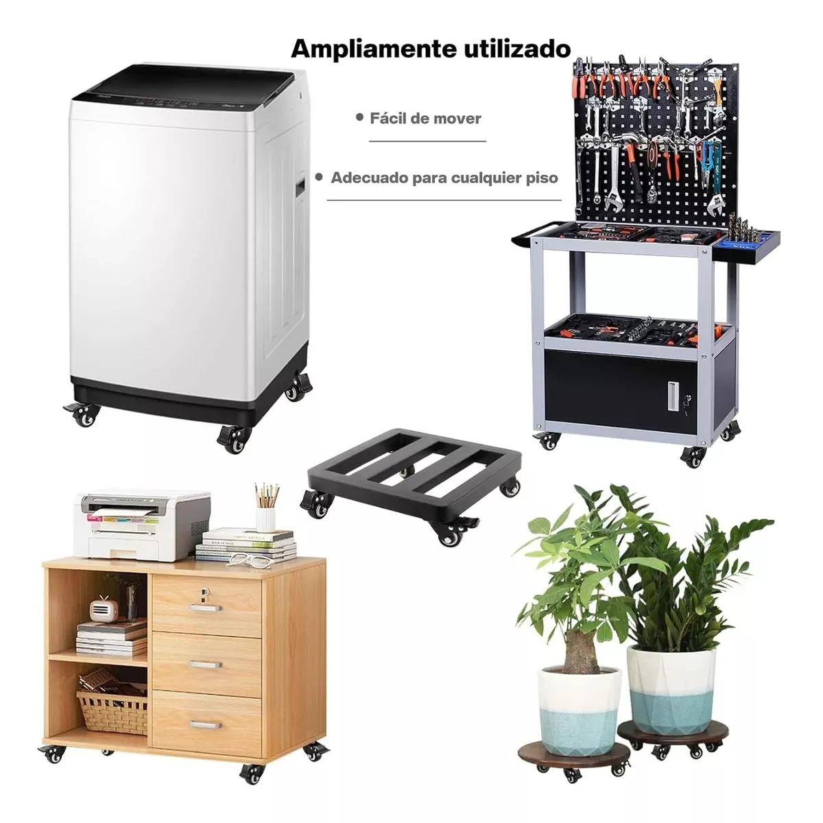 Kit 8 Ruedas Para Muebles Giratoria Rodaja Con Freno De 2in