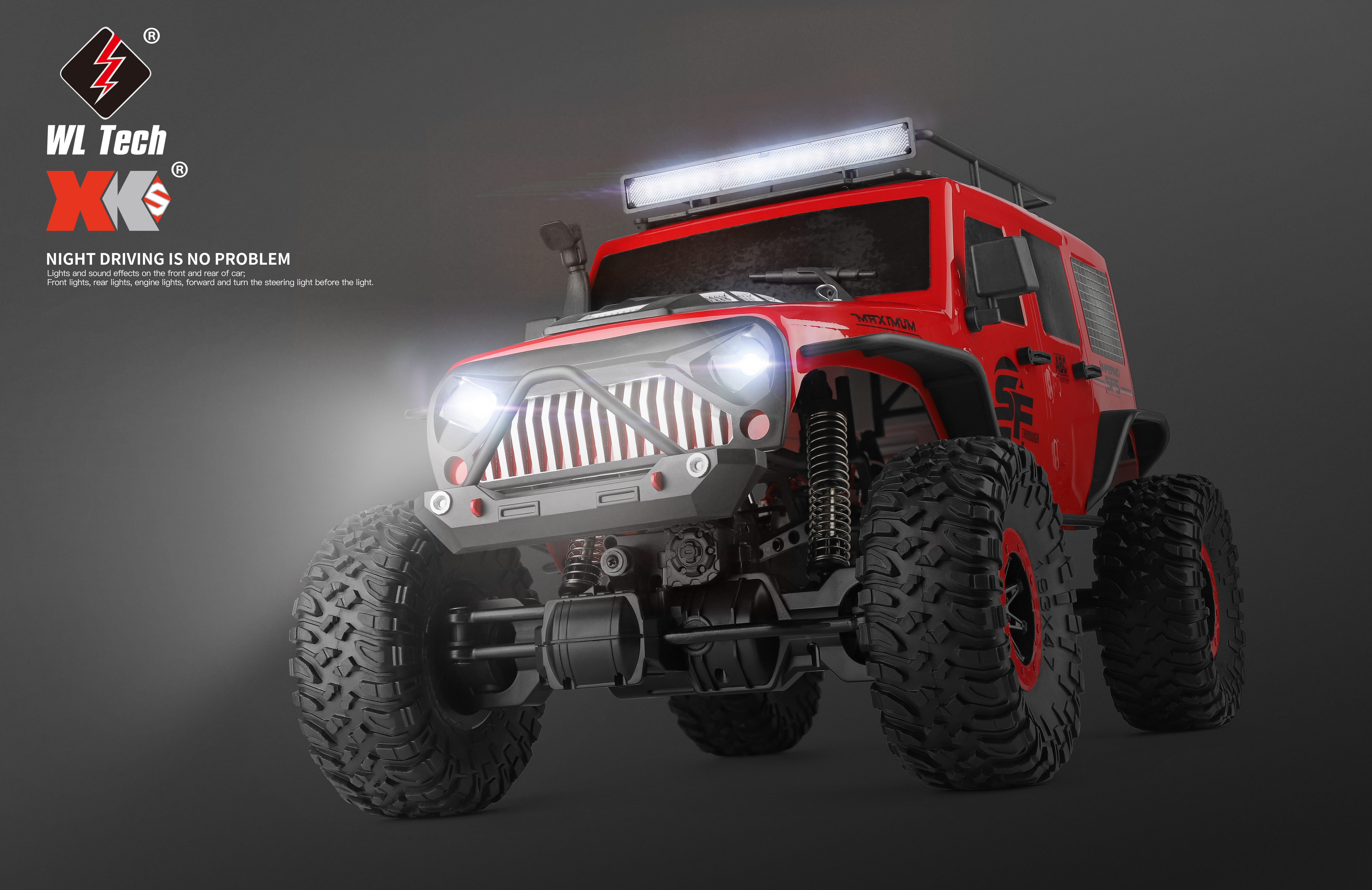 Camioneta Rc Carro A Control Remoto 4x4 15km/h Todo Terreno Off Road Jeep Buggy Razer Rc 104311 rojo militar 1:10 Wltech