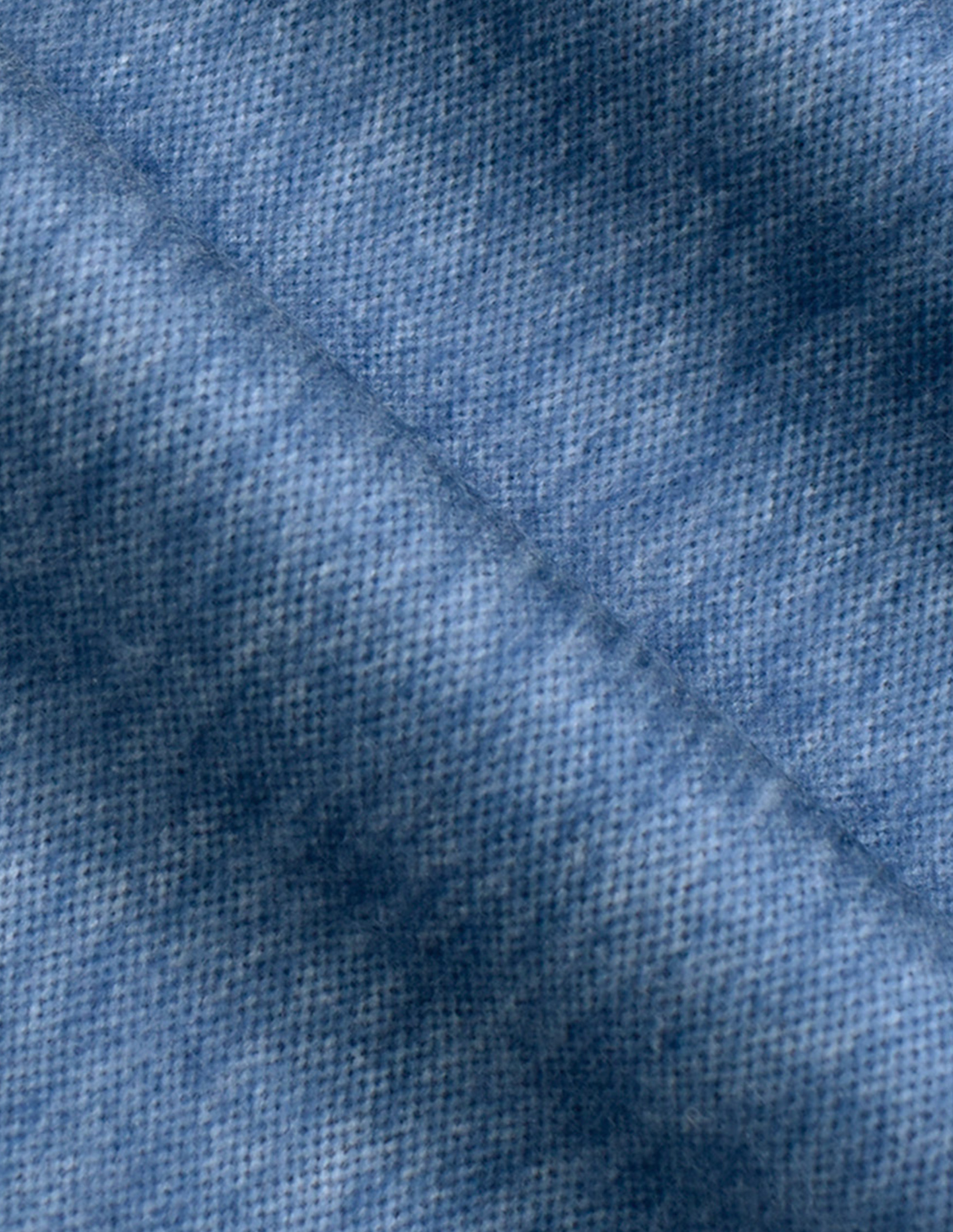Bufanda Lisa de Alpaca Color Azul Detalle de Barbas Color Blanco 