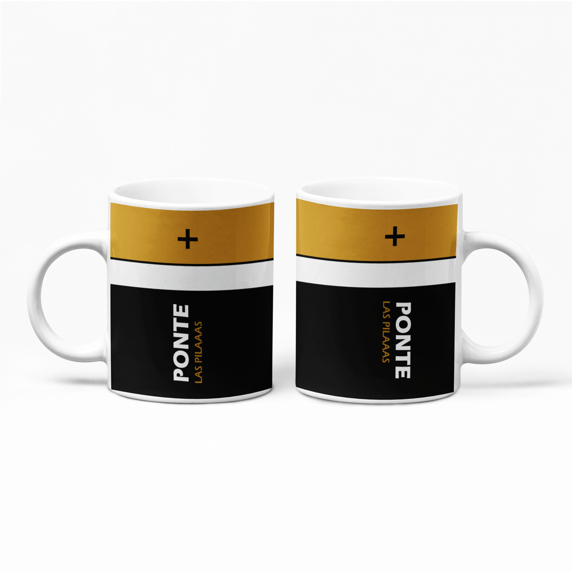 Taza de Cerámica Blanca con Diseño de PilaPara Decoración De Alta Calidad 