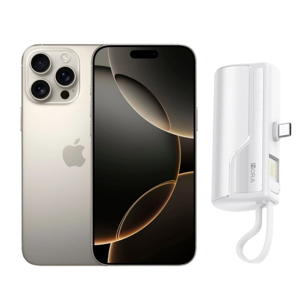 iPhone 16 Pro Max 256GB Natural CHIP Desbloqueado + Mini Power Bank