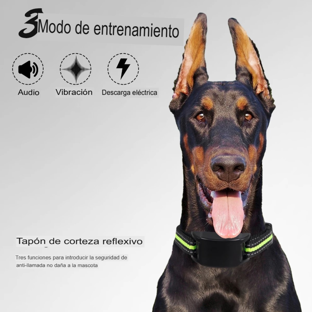 Collares entrenamiento verde led perros anti ladridos automático recargable USB seguridad casa