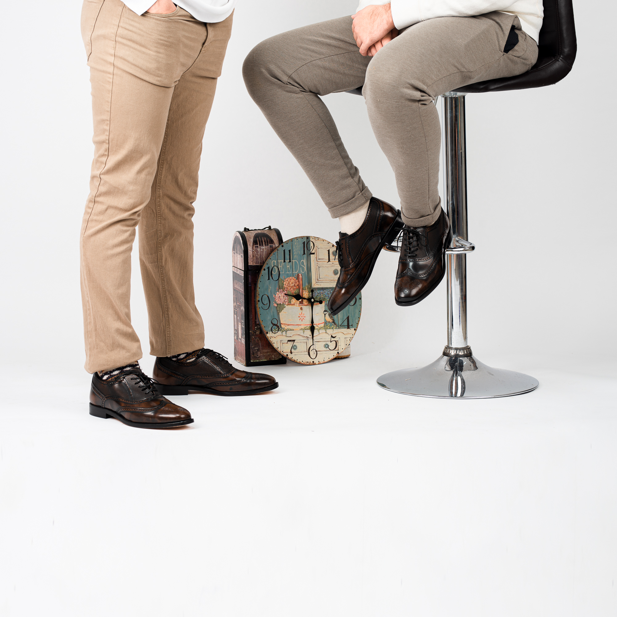 Zapato Bostoniano De Piel Vacuno Café Formal Para Hombre
