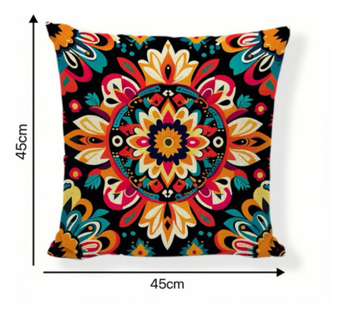4 Fundas Para Cojines Decoración 45x45 cm Mexicano Floral