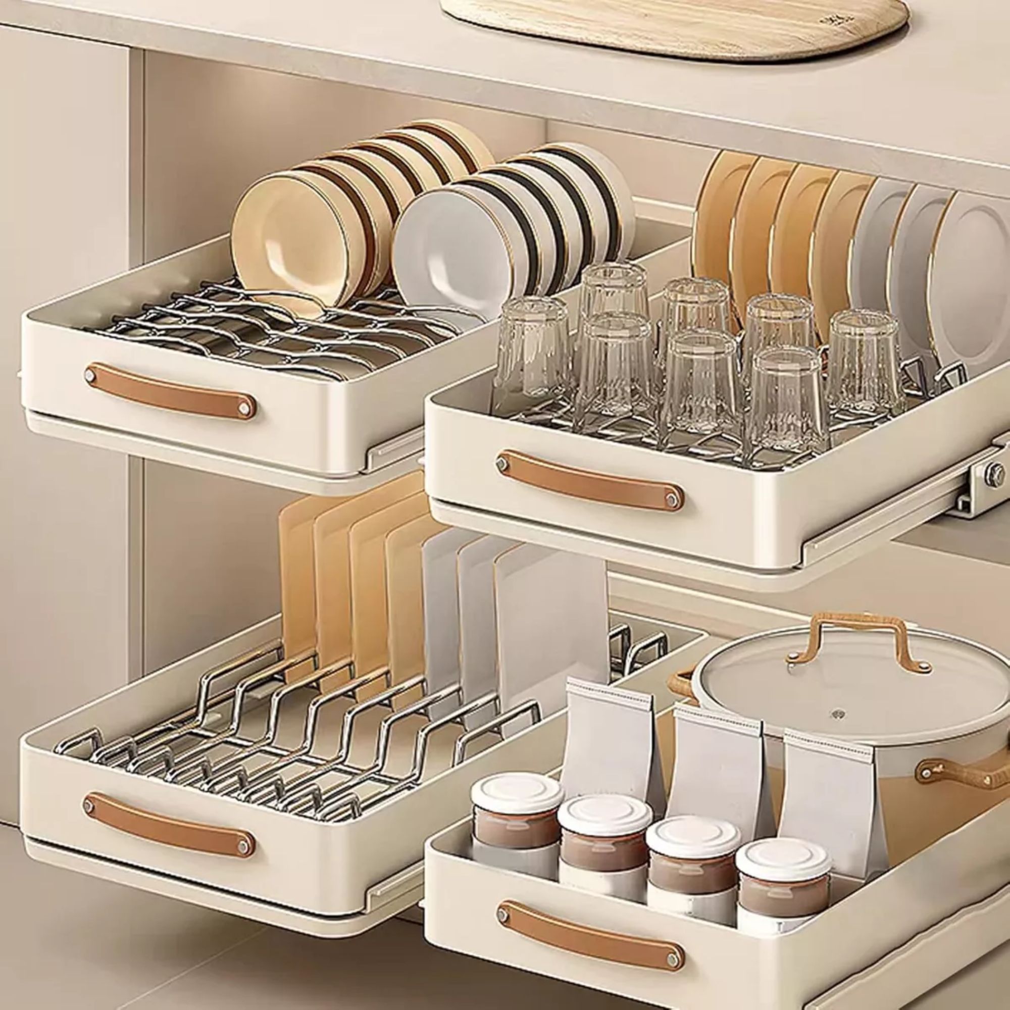 Organizador Rack Gabinete Deslizable Escurridor Para Cocina Organizador Utencilios de Cocina