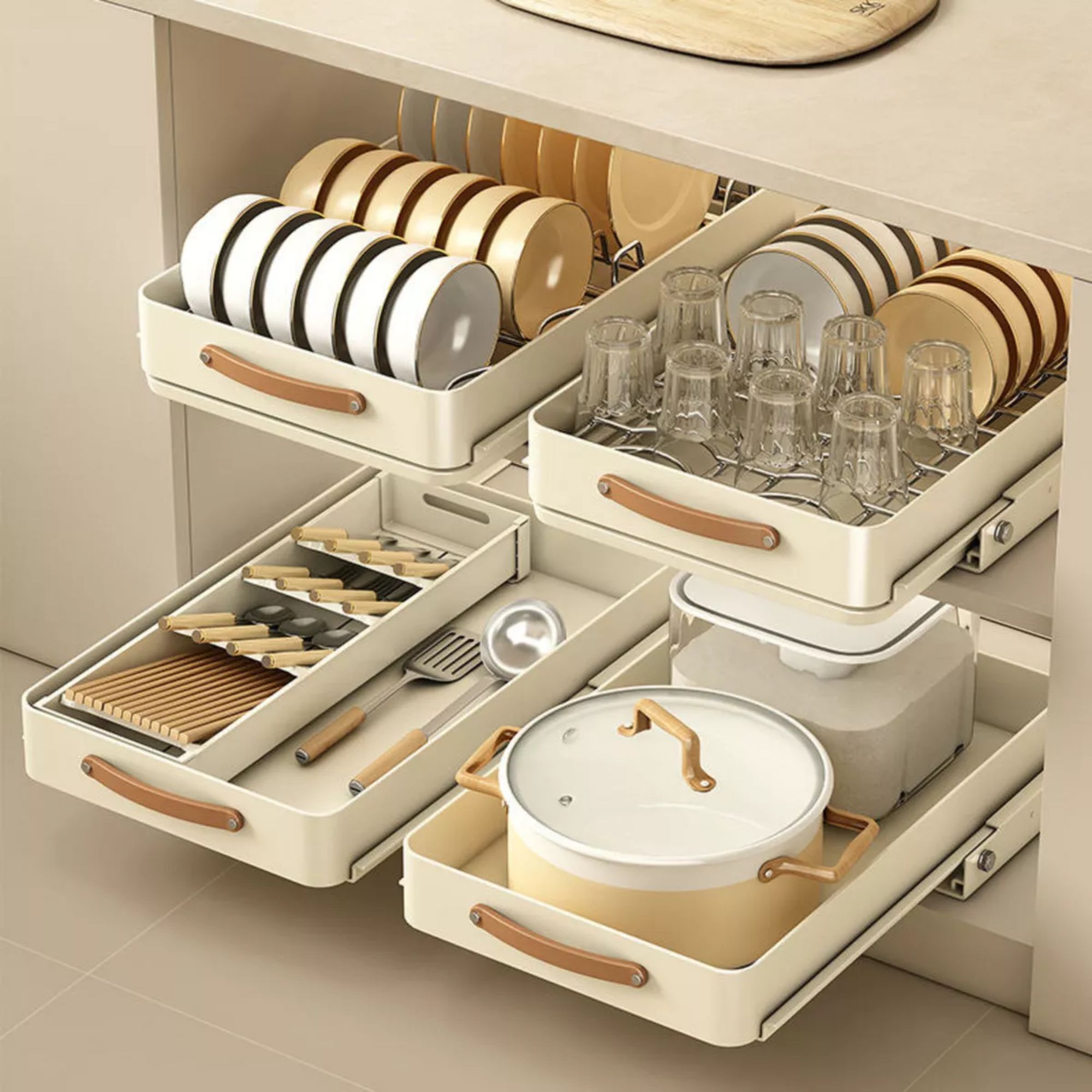 Organizador Rack Gabinete Deslizable Escurridor Para Cocina Organizador Utencilios de Cocina