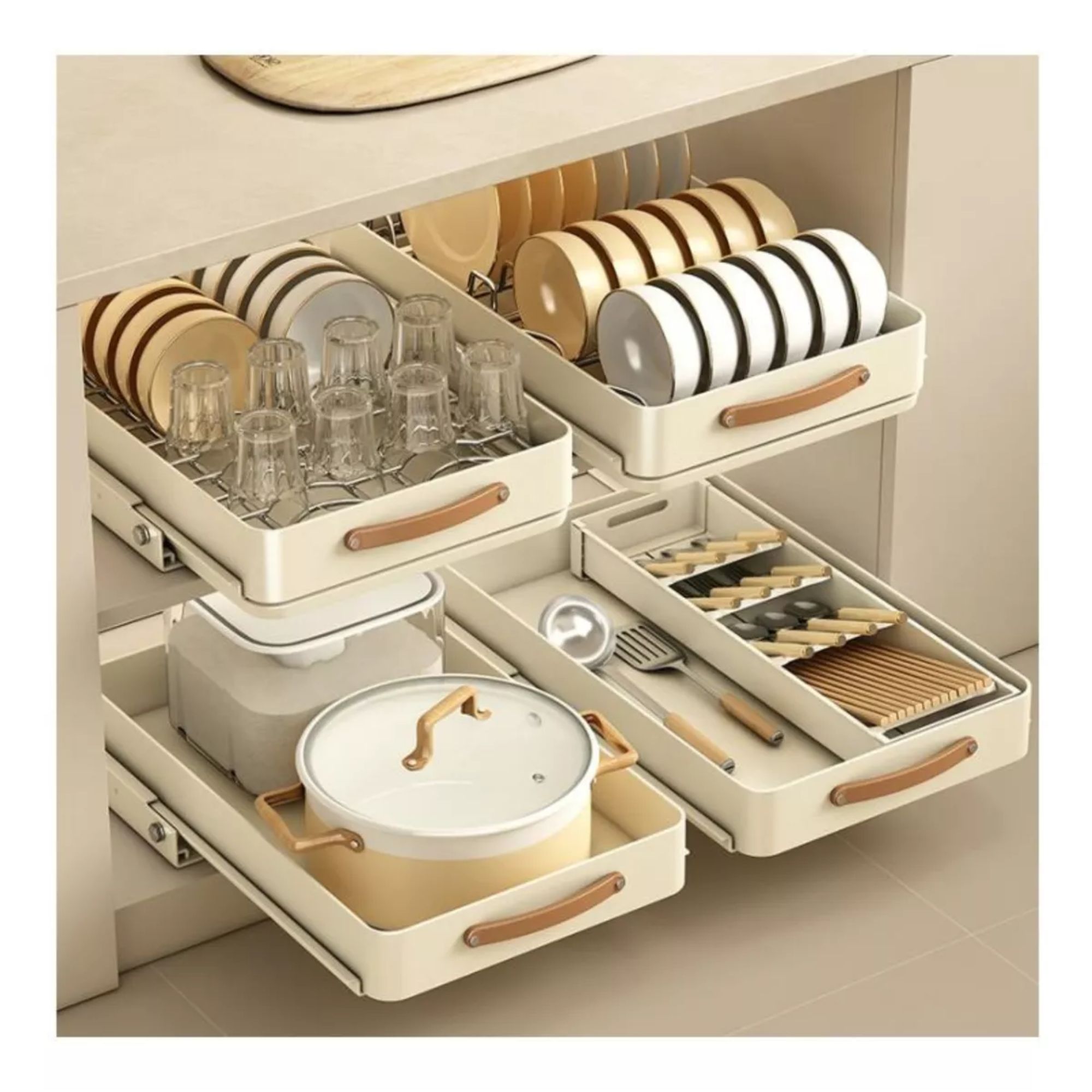 Organizador Rack Gabinete Deslizable Escurridor Para Cocina Organizador Utencilios de Cocina