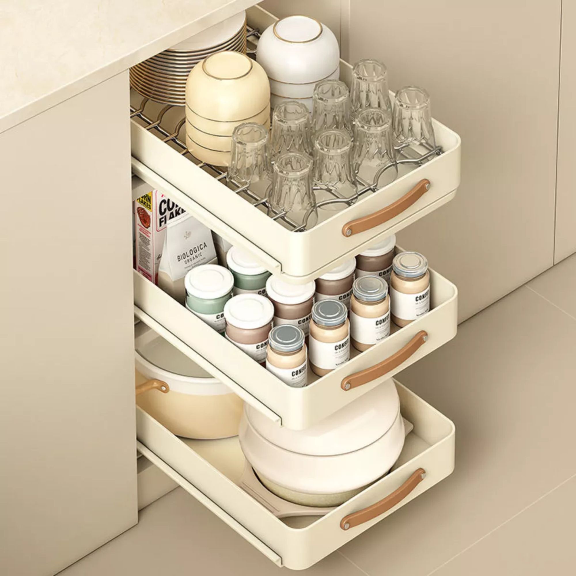 Organizador Rack Gabinete Deslizable Escurridor Para Cocina Organizador Utencilios de Cocina