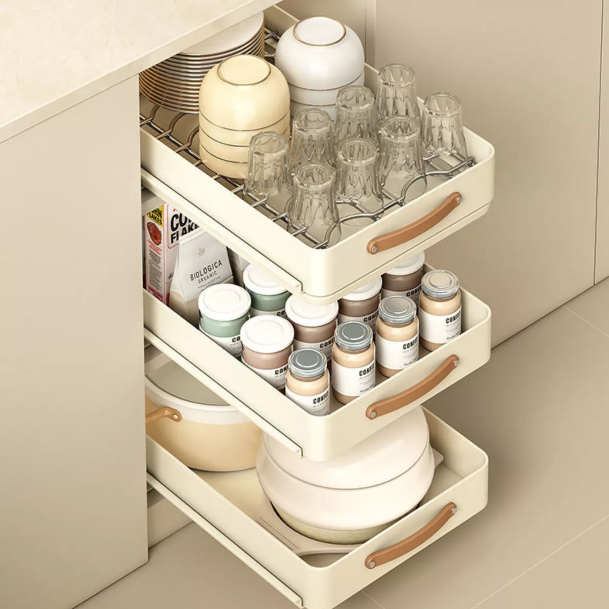 Organizador Rack Gabinete Deslizable Escurridor Para Cocina Organizador para Almacenamiento 
