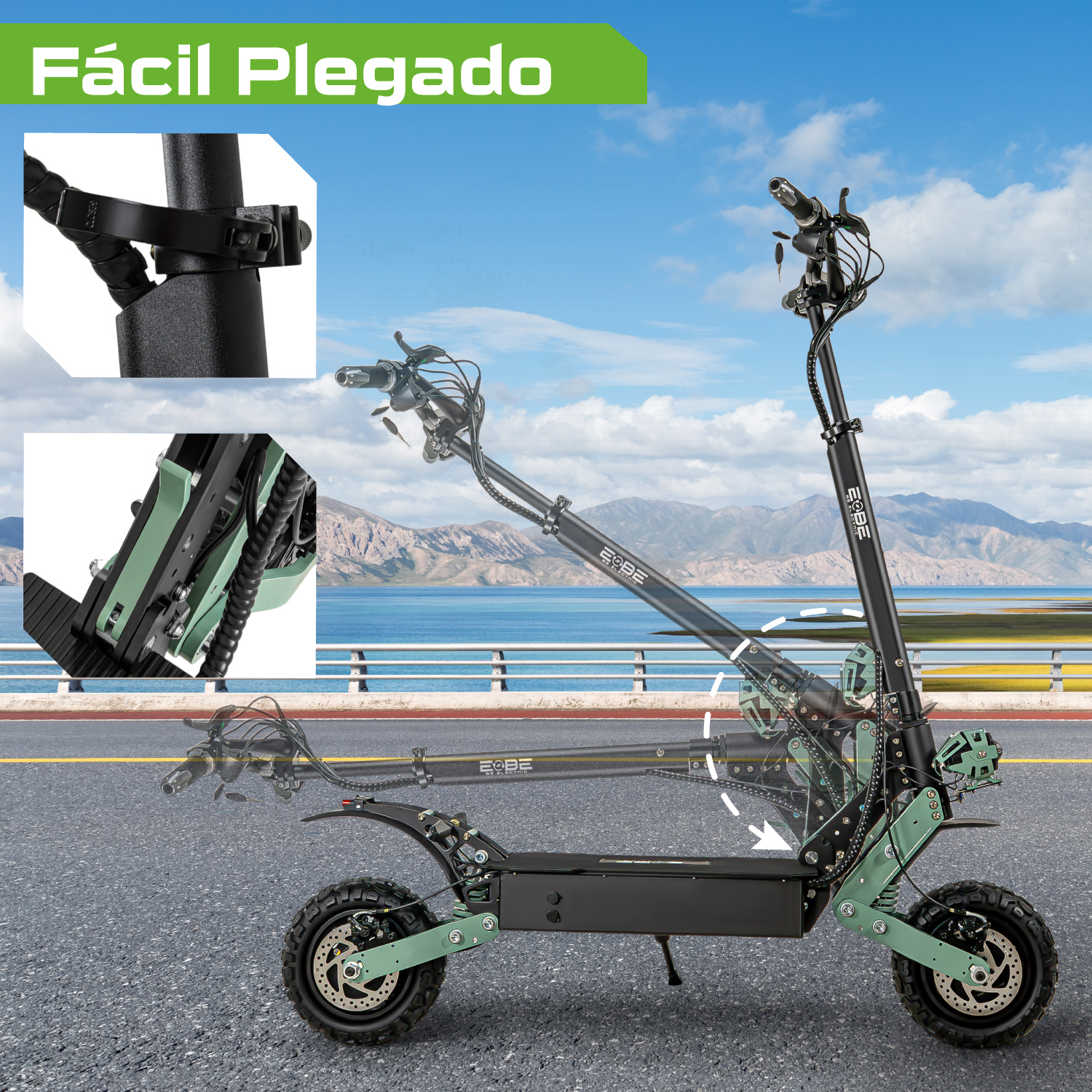Scooter Electrico Plegable Premium 75 Km/h Full Luz Led