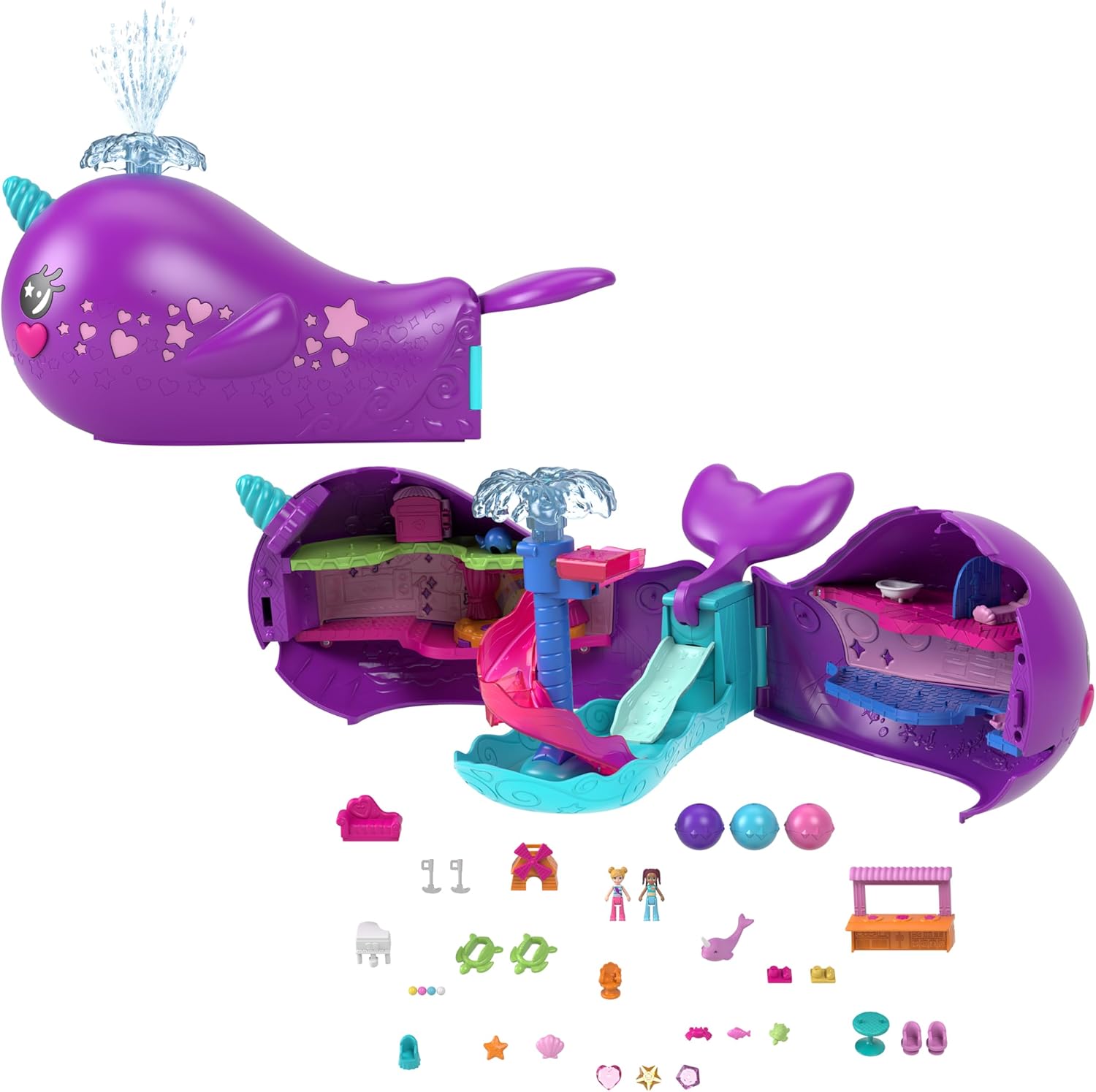 Polly Pocket Set de Juego Narval Mágico Bahía Mágica para niñas de
