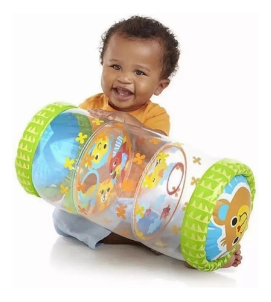 Cilindro Inflable Para Bebé Estimulación de Gateo Verde