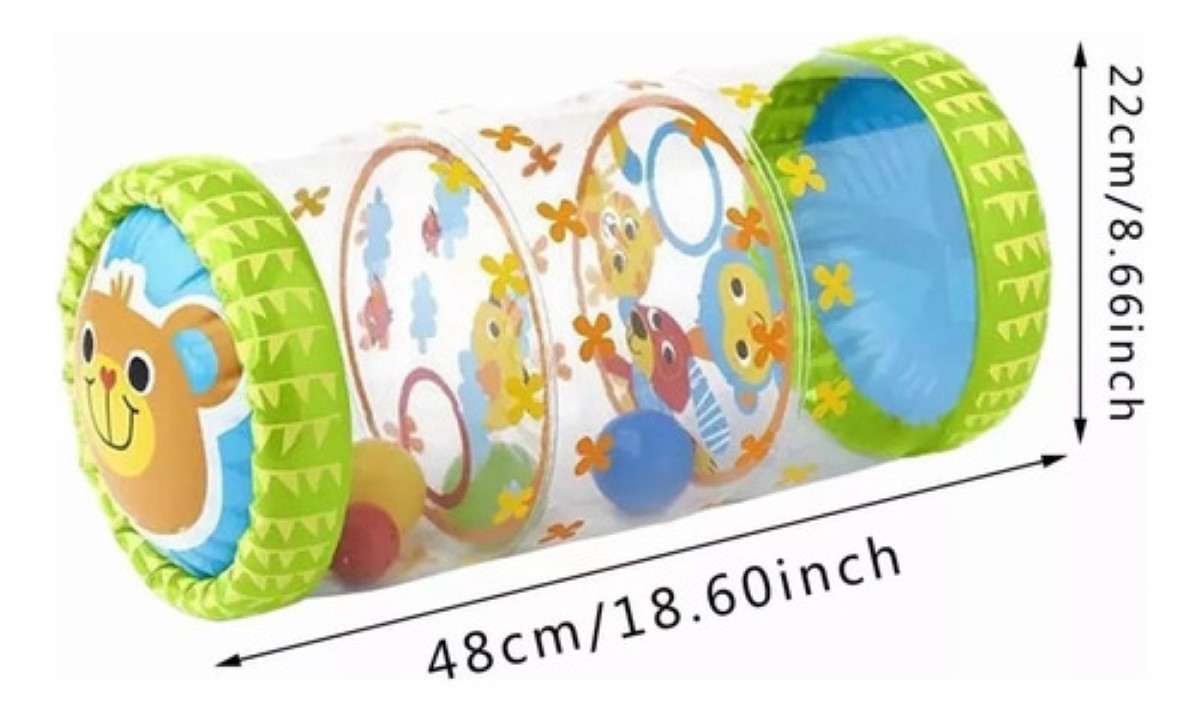 Cilindro Inflable Para Bebé Estimulación de Gateo Verde