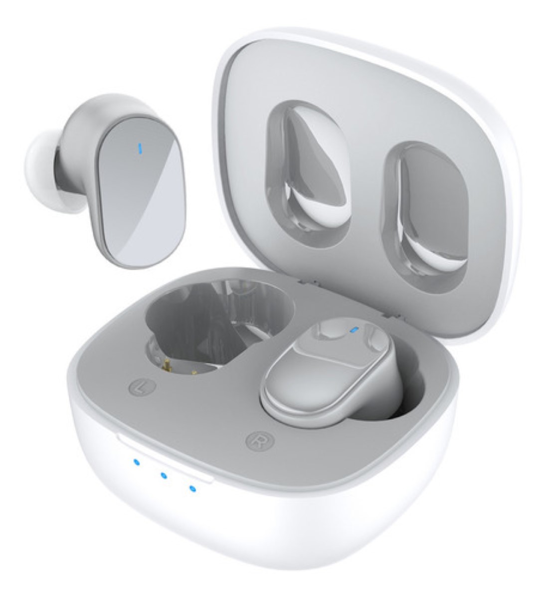 Audífonos Htc Inalámbricos Bluetooth 5.3 Grises Color Plateado