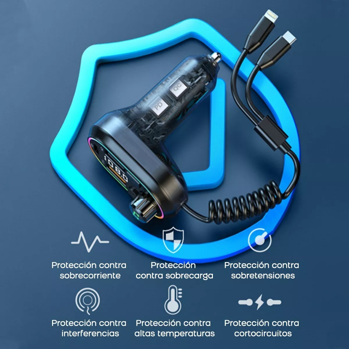 Transmisor Bluetooth Fm Para Auto Bluetooth 5.0 Manos Libres