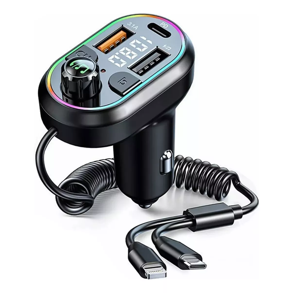 Transmisor Bluetooth Fm Para Auto Bluetooth 5.0 Manos Libres