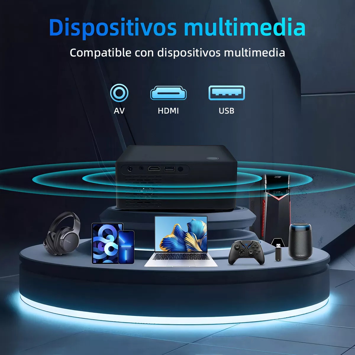 Mini Proyectores Portatil Wifi Para Celular Led Hd 4k Cañon 110v/240v