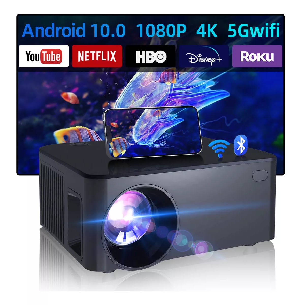 Mini Proyectores Portatil Wifi Para Celular Led Hd 4k Cañon 110v/240v