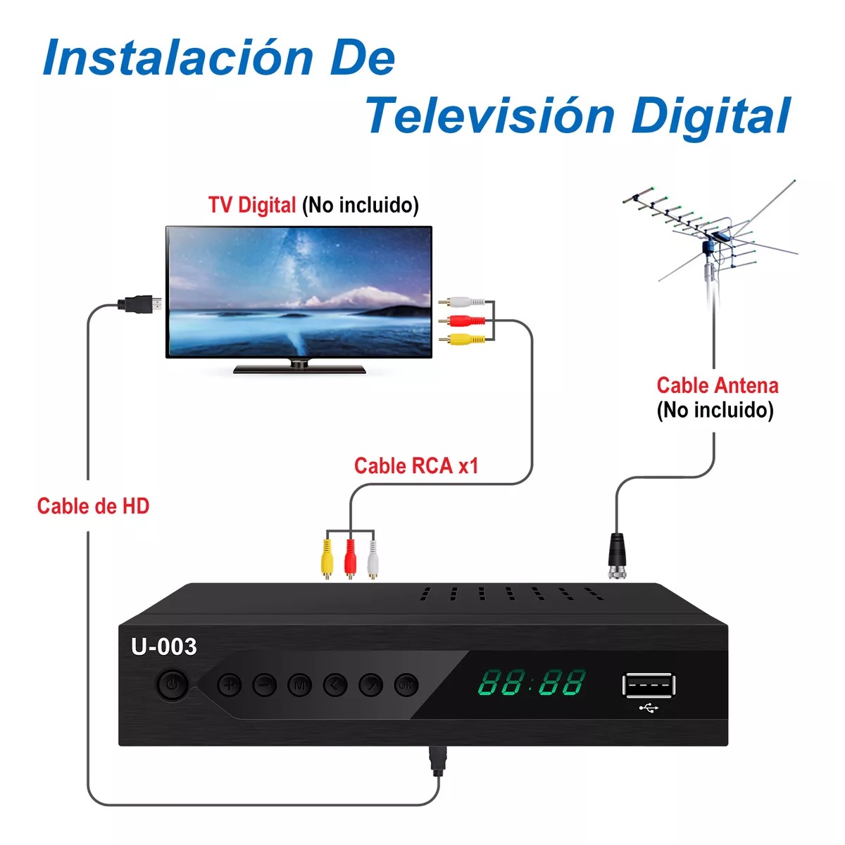 Decodificador De Tv Digital Convertidor 1080p Full Hd