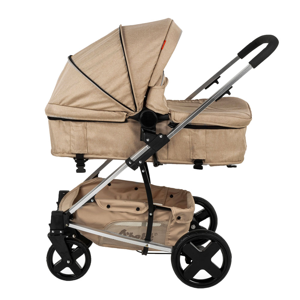 Carriola de Viaje para Bebe Plegable Ligera con Portabebe-Beige