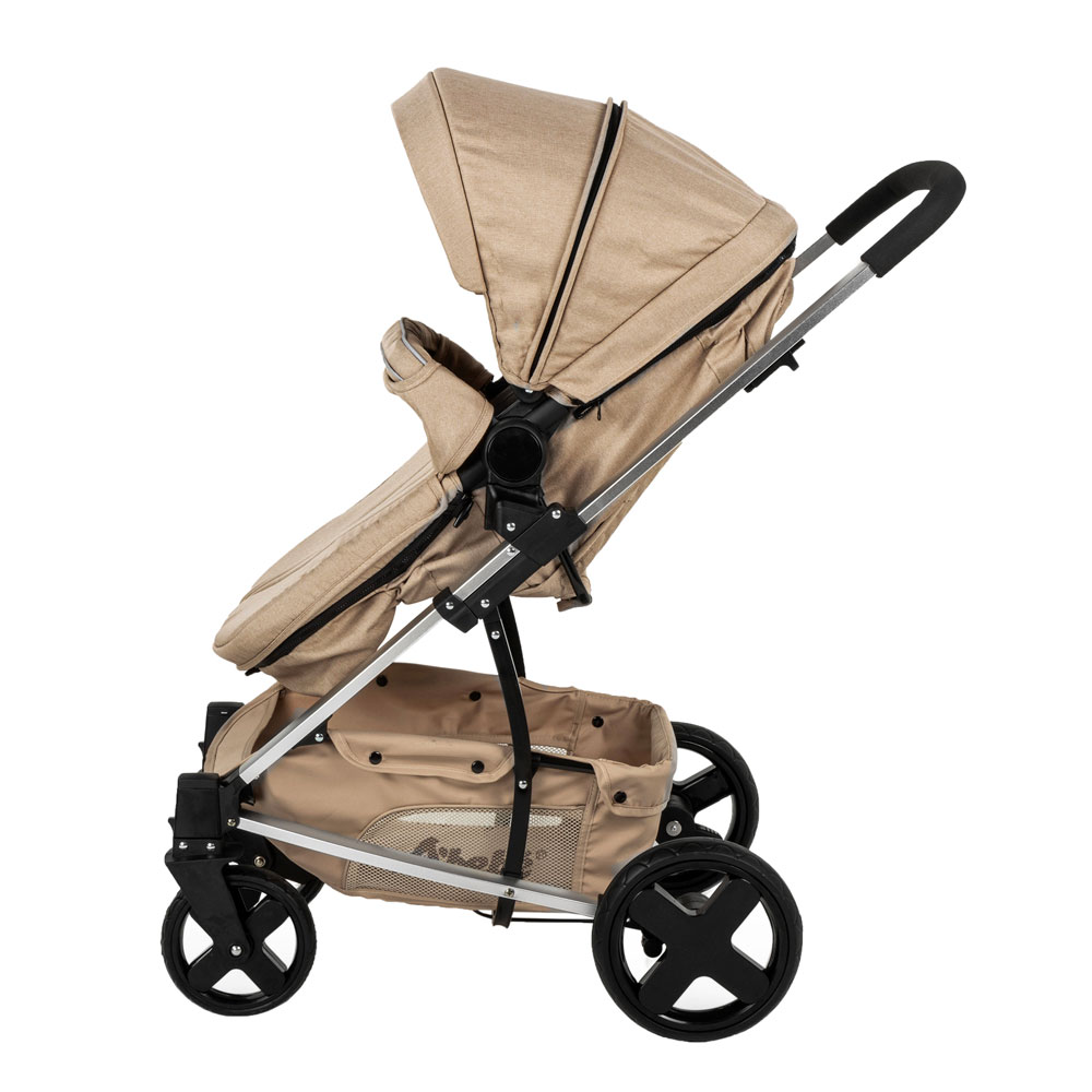 Carriola de Viaje para Bebe Plegable Ligera con Portabebe-Beige