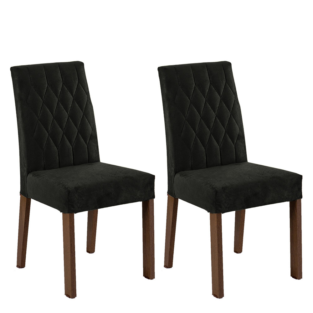 Juego 2 Sillas de Comedor Madesa 4256 Marrón/Negro