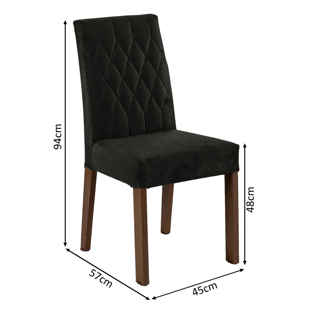 Juego 2 Sillas de Comedor Madesa 4256 Marrón/Negro