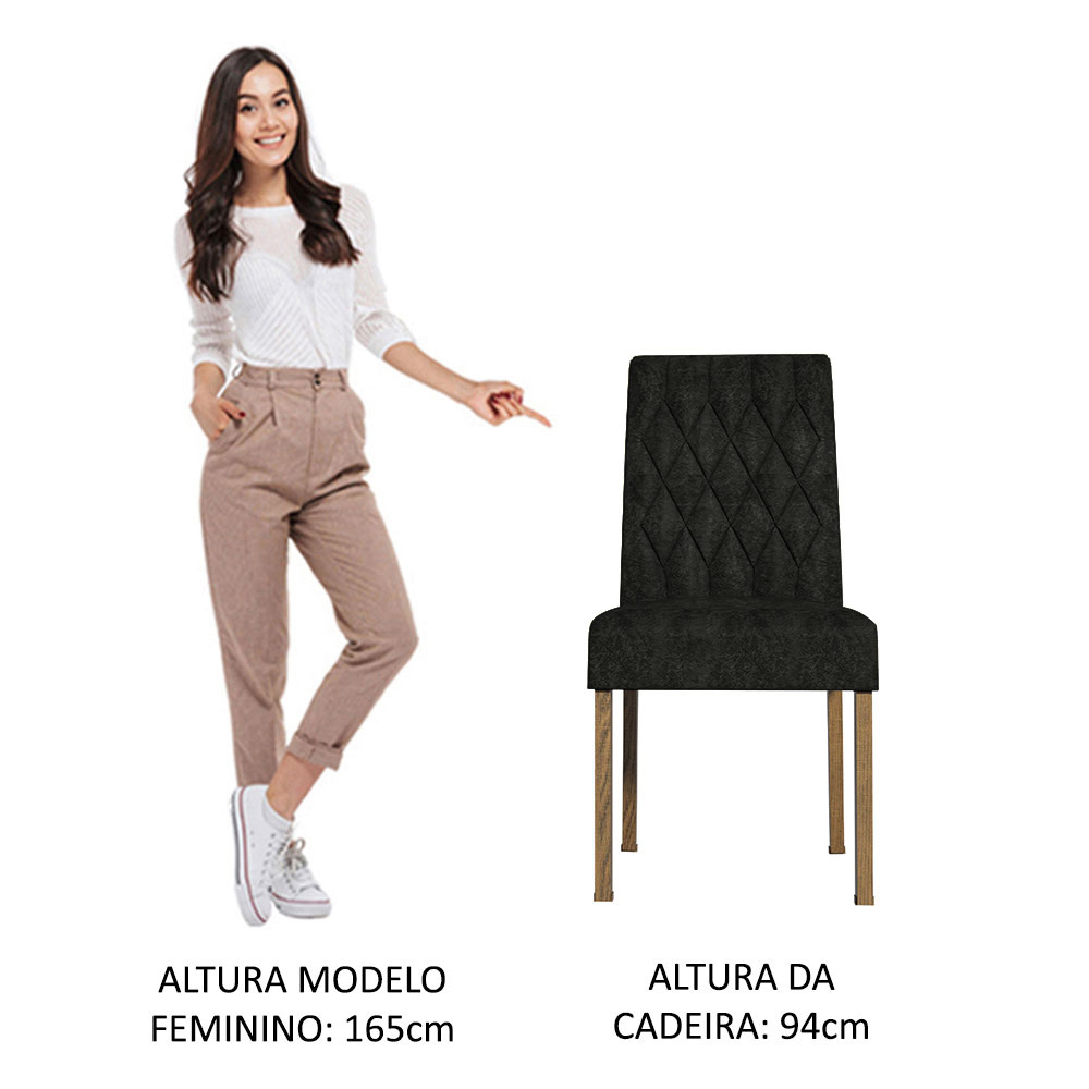 Juego 2 Sillas de Comedor Madesa 4256 Marrón/Negro