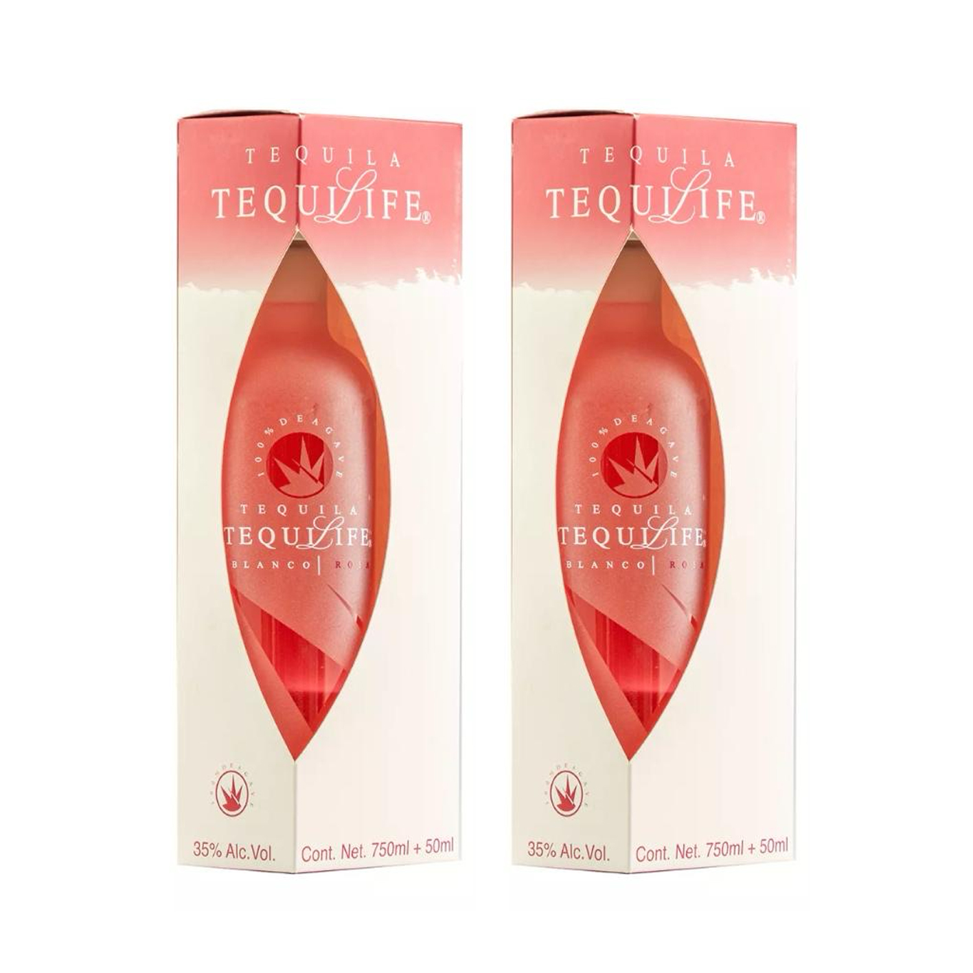 Duo Pack Tequila Tequilife Blanco Rosa 750 Ml Con 50 Ml