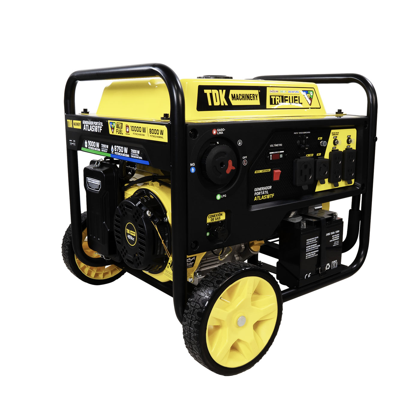 Generador Profesional 3 en 1 Gasolina/Gas Lp/Gas Natural TDK Machinery 10KW 110v/220v - ATLAS10TF