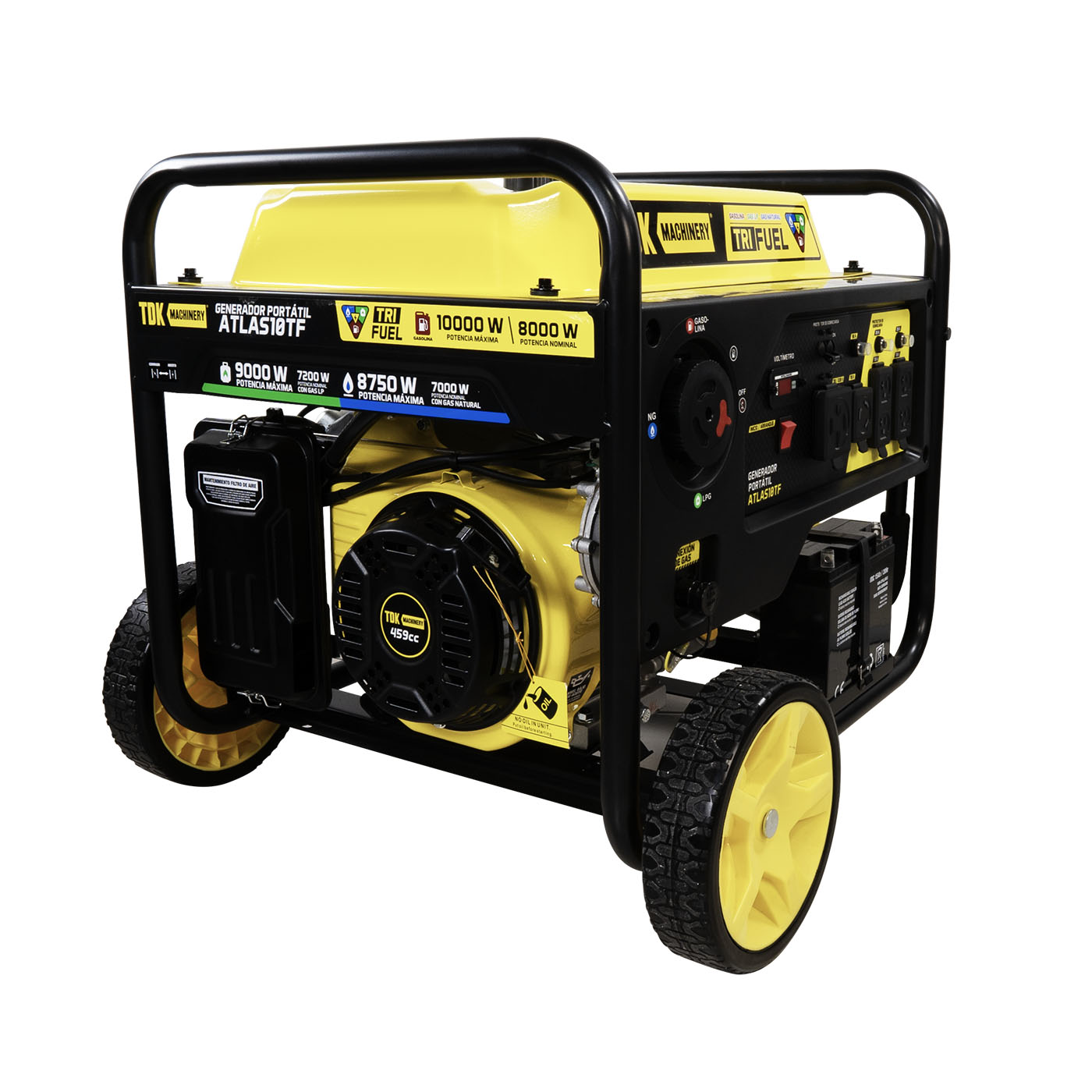 Generador Profesional 3 en 1 Gasolina/Gas Lp/Gas Natural TDK Machinery 10KW 110v/220v - ATLAS10TF