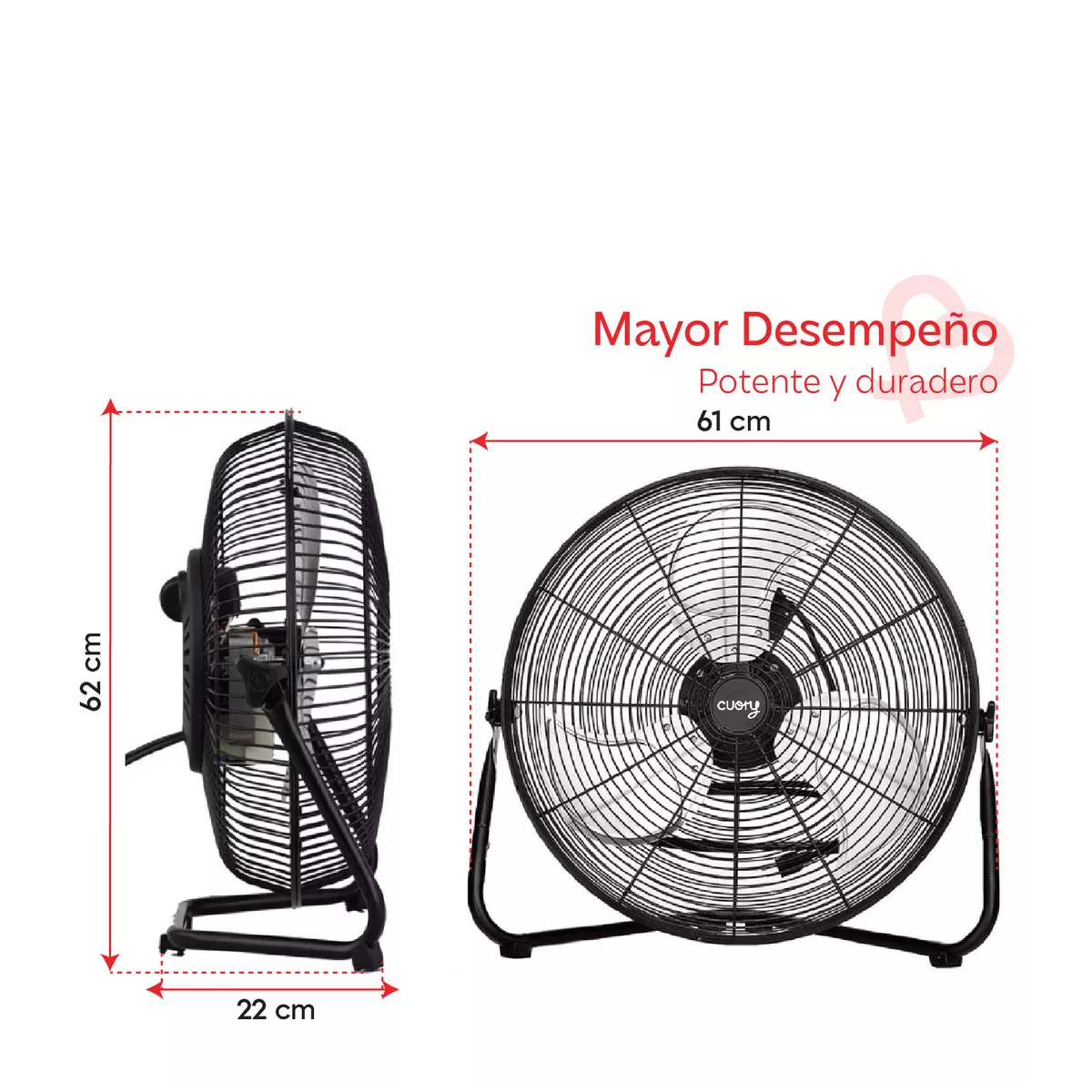 Ventilador De Piso 20 PuLG 3 Aspas Metálicas 3 