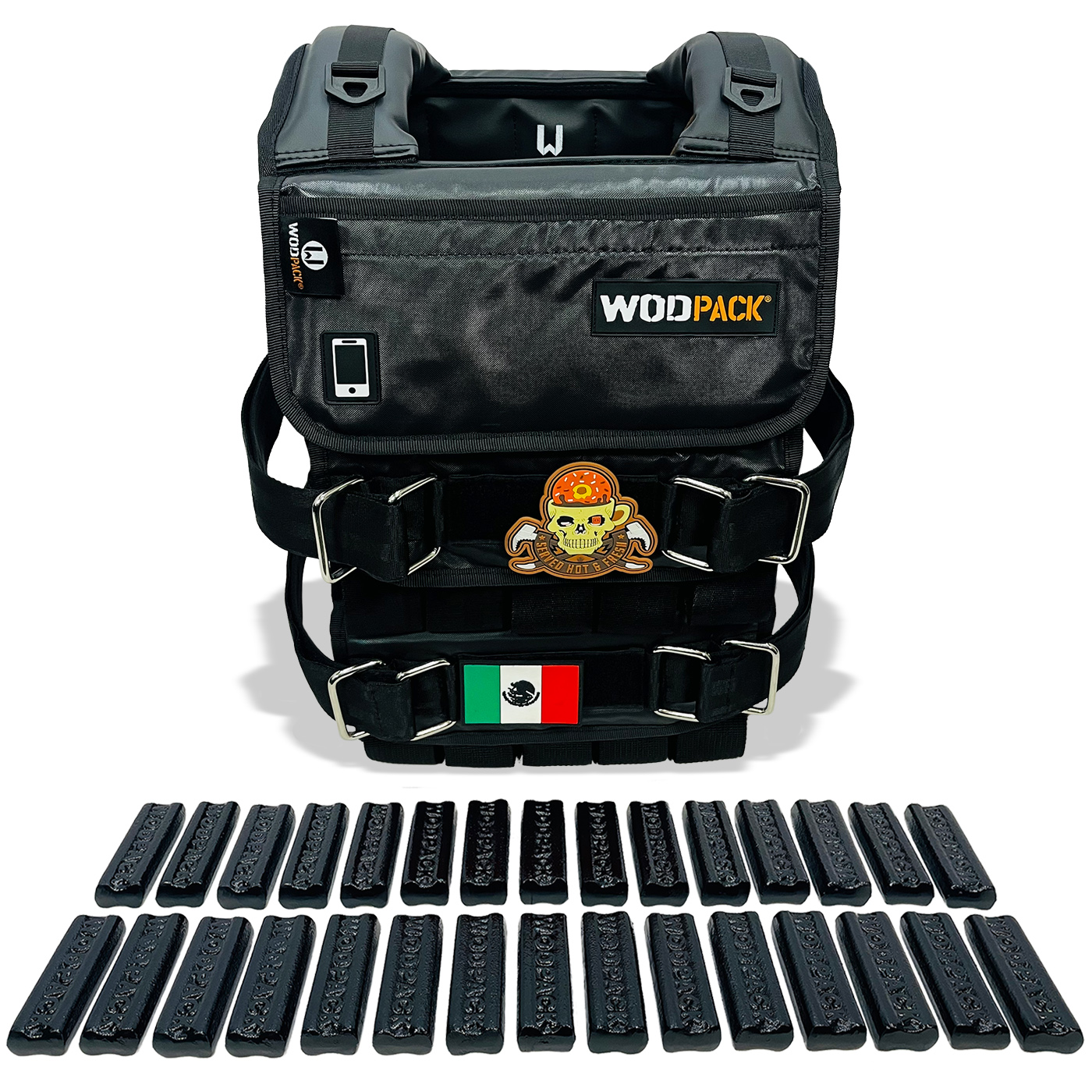 Chaleco de peso Men 30 K Black WODPACK, Rucking, Crossfit, Calistenia.
