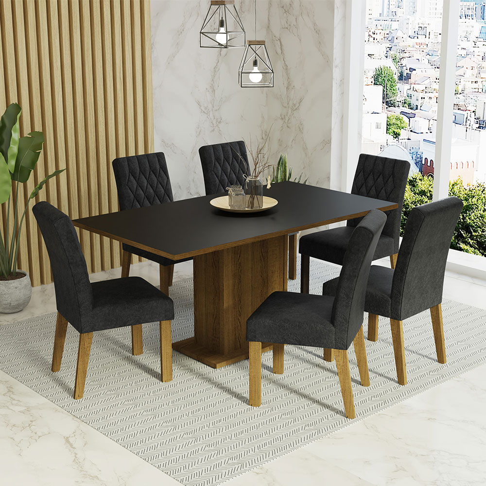 Juego de Comedor con Mesa y 6 Sillas Madesa Oxford Hanna MN