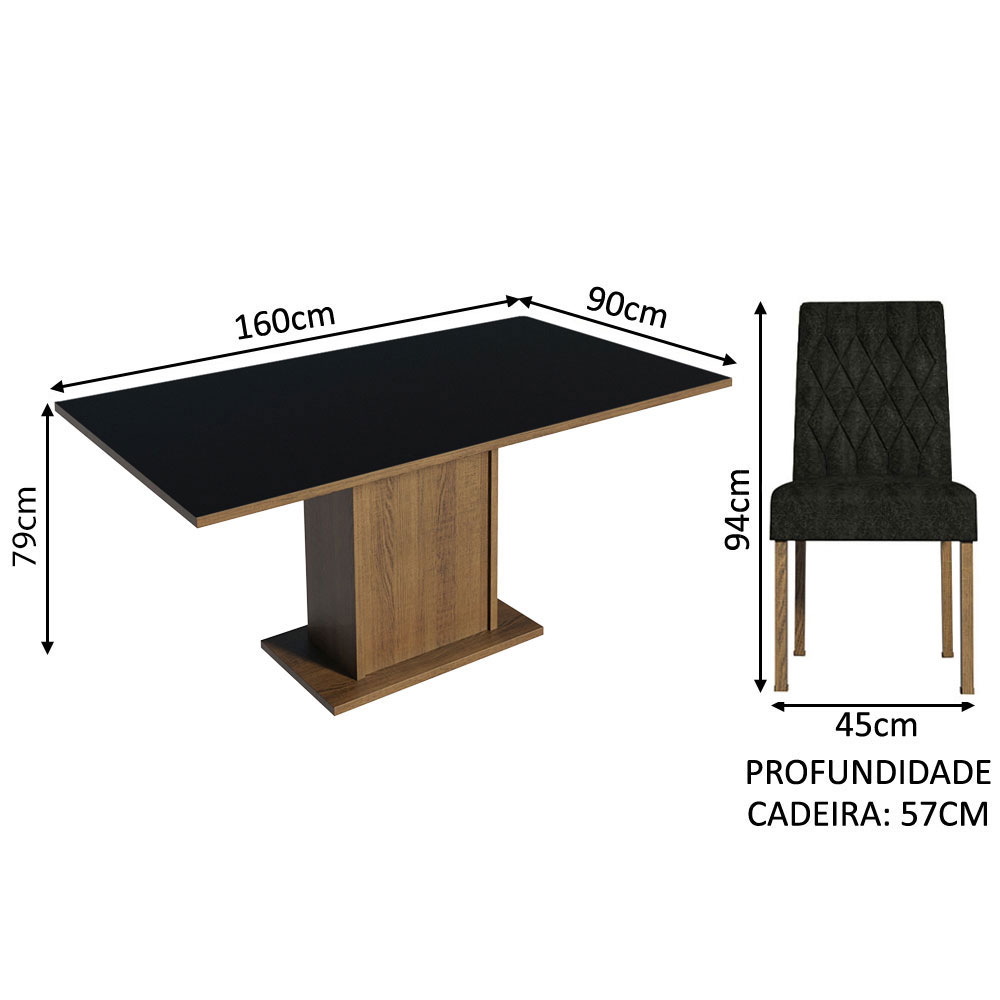 Juego de Comedor con Mesa y 6 Sillas Madesa Oxford Hanna MN