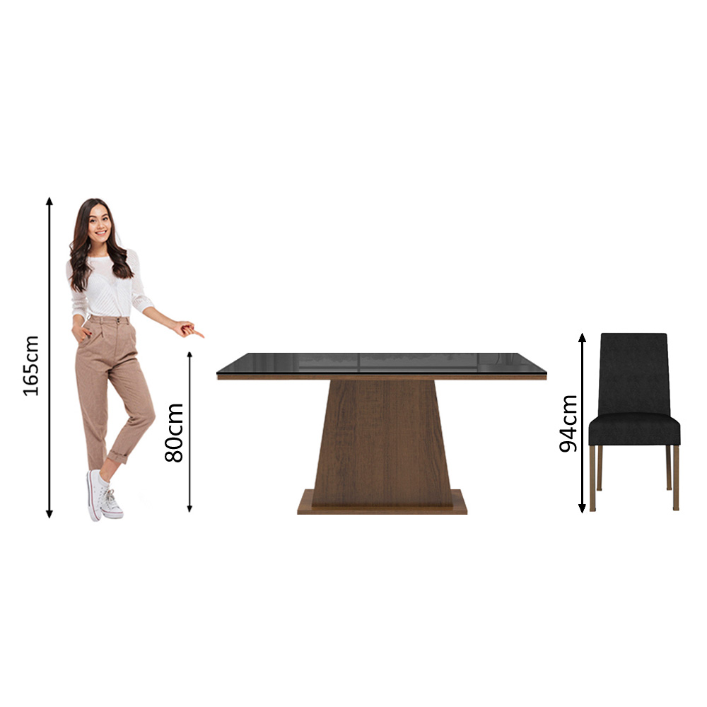 Juego de Comedor Mesa de Vidrio 4 Sillas Madesa Oxford 10 MN