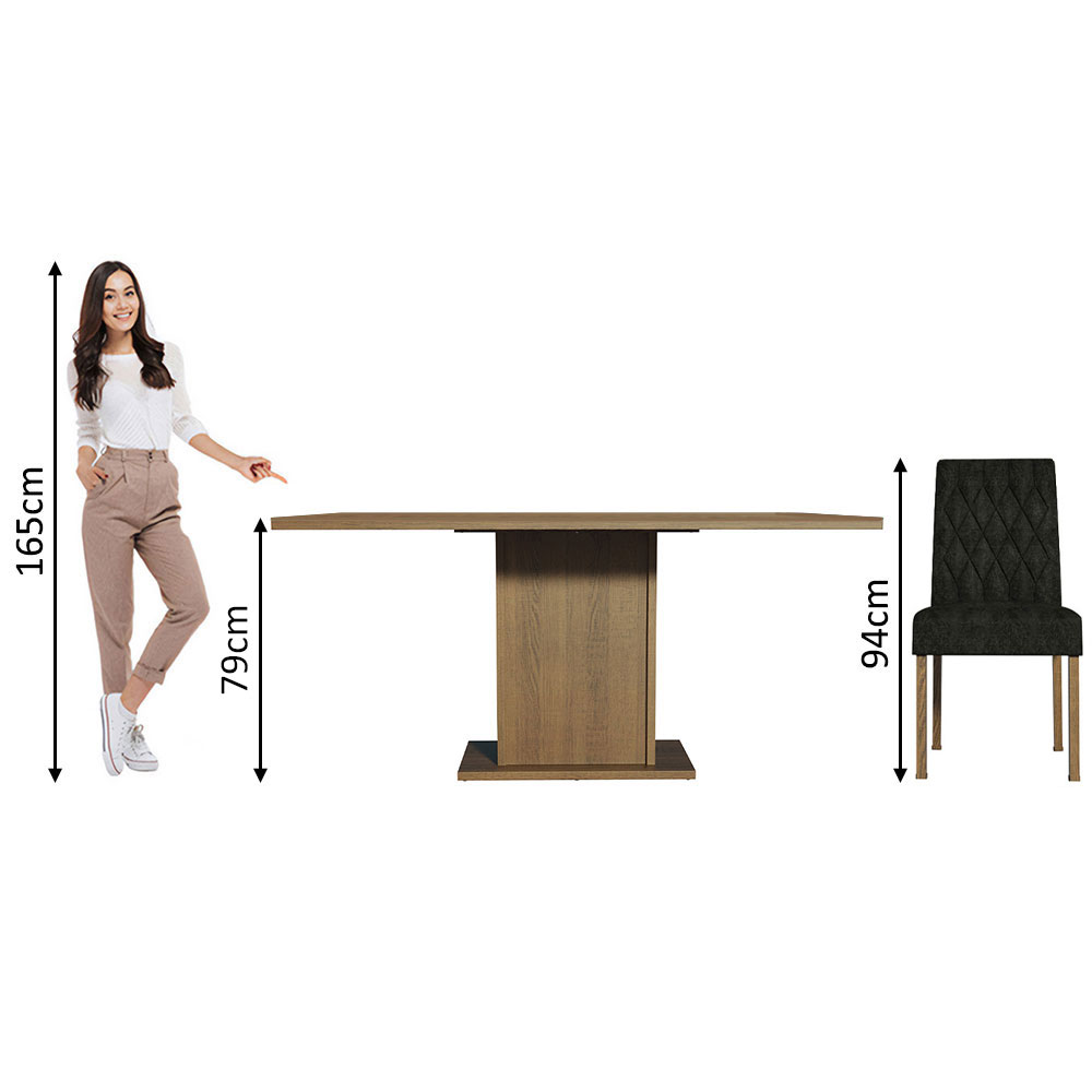 Juego de Comedor con Mesa y 4 Sillas Madesa Oxford Cindy MM
